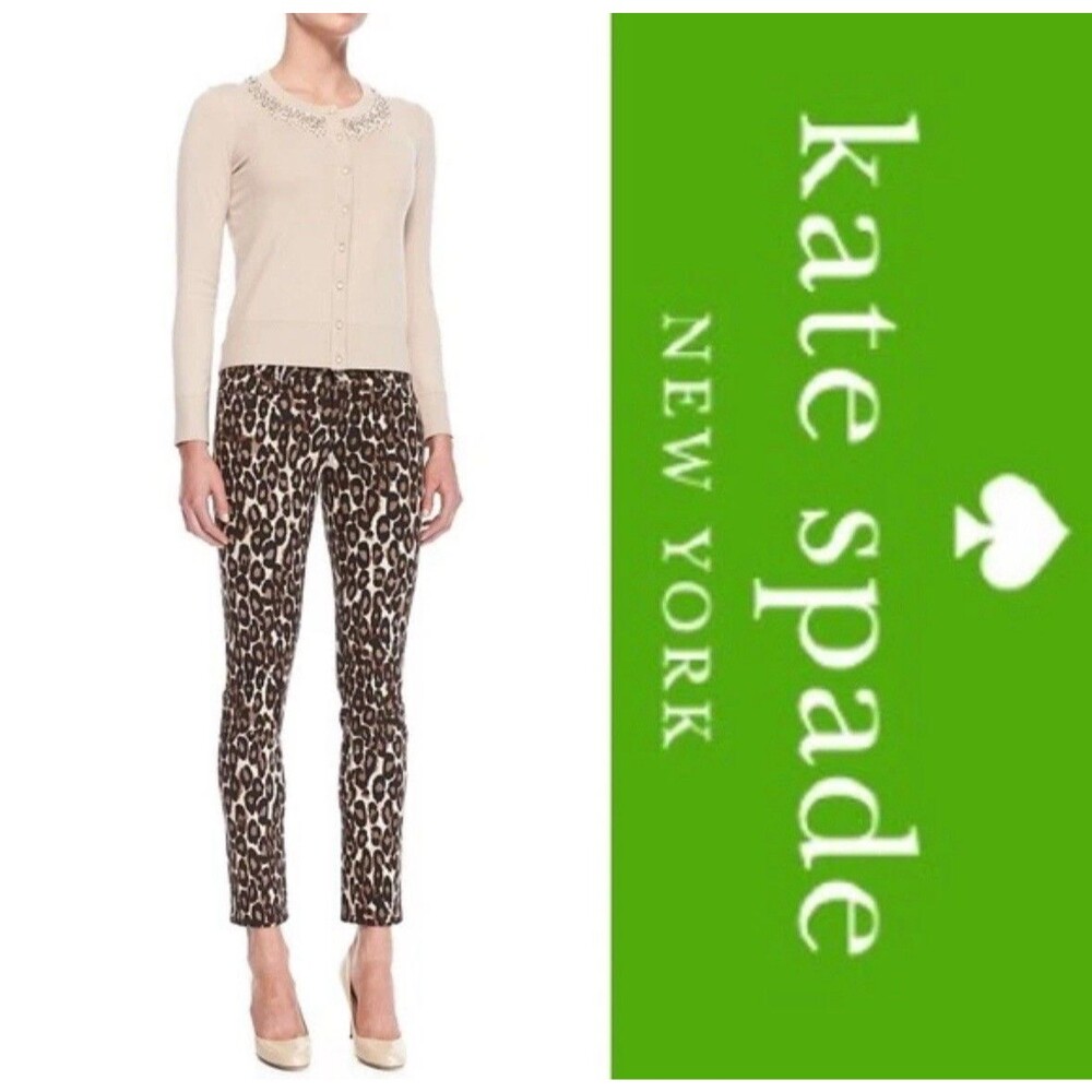 KATE SPADE AUTUMN LEOPARD BROOME STREET Slim Skinny Jeans 24